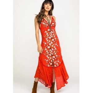 NEW Free People Paradise Printed Maxi Slip Dress